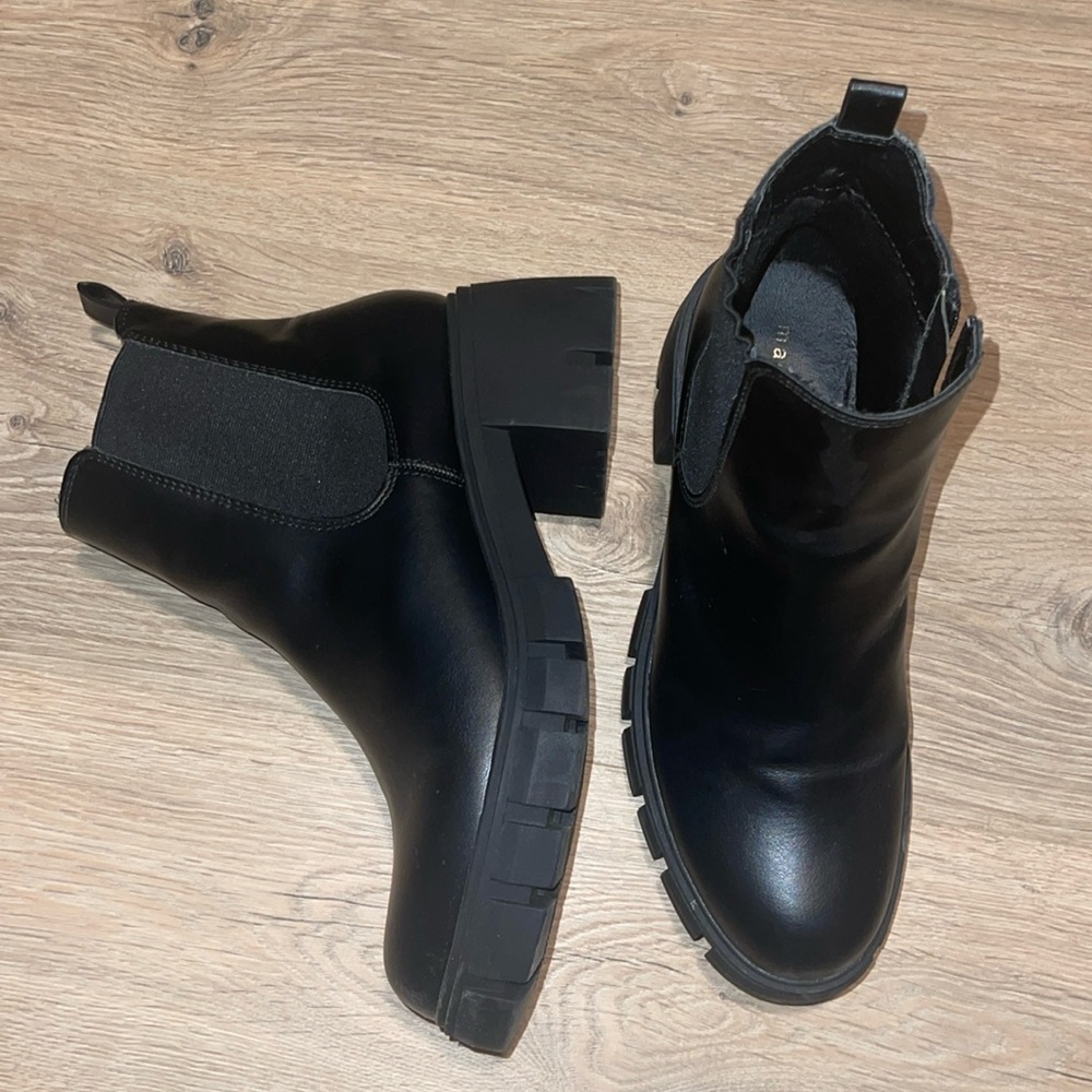 Madden girl black faux leather boots
